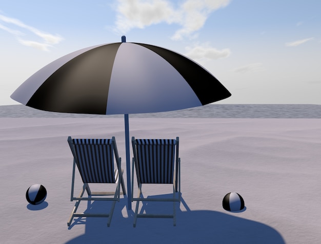 Silla de playa 3d