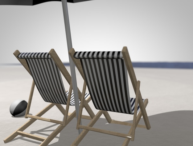 Silla de playa 3d