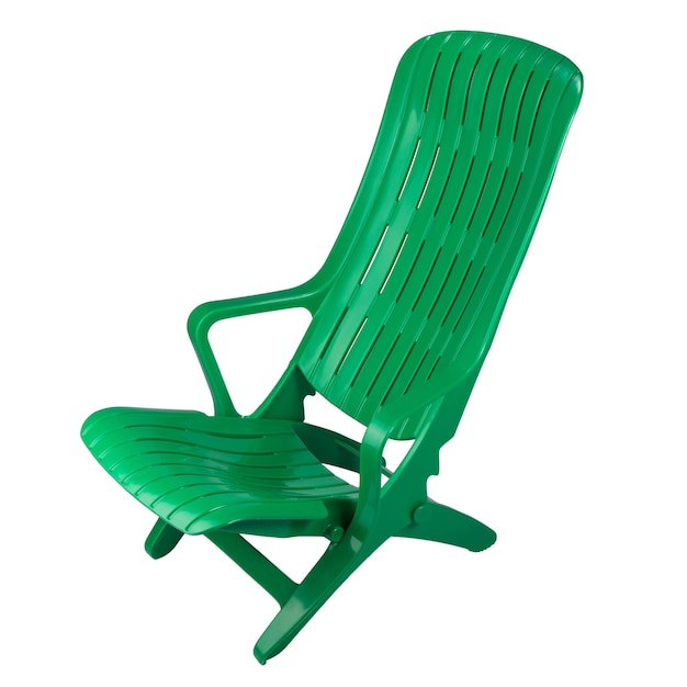 Silla de playa aislada sobre fondo blanco Chaise longue