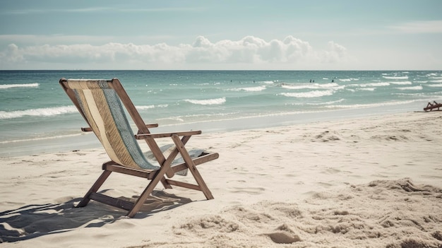 Una silla de playa en un día soleado