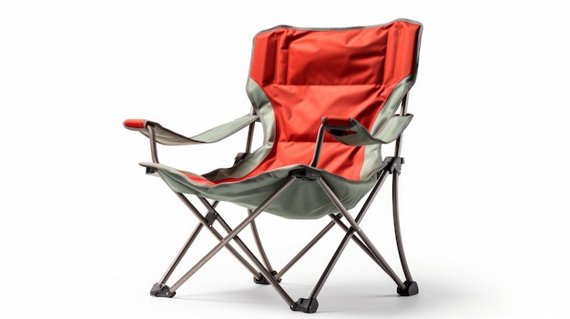 Foto silla portátil para acampar al aire libre sobre un fondo blanco