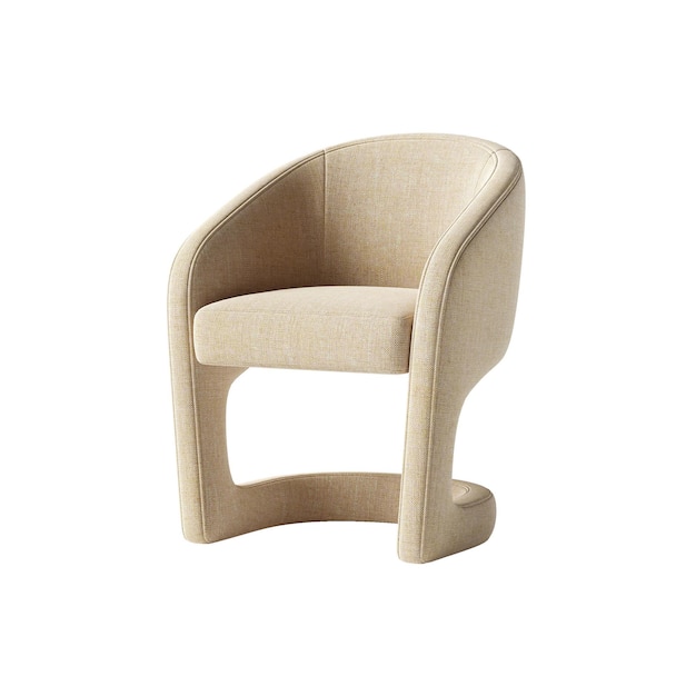 Silla de renderización 3D aislada sobre un fondo blanco
