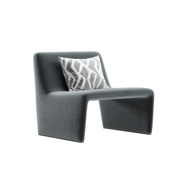 Silla de renderización 3D aislada sobre un fondo blanco
