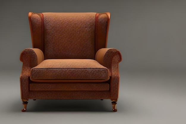 Una silla con respaldo de cuero marrón y respaldo de cuero marrón.