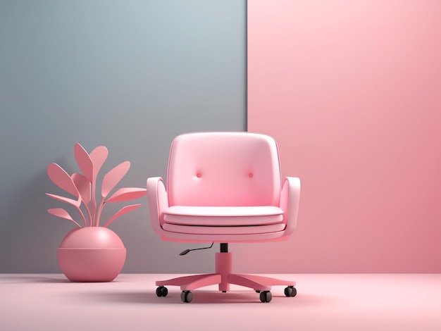 una silla con un respaldo rosa que dice "hola".