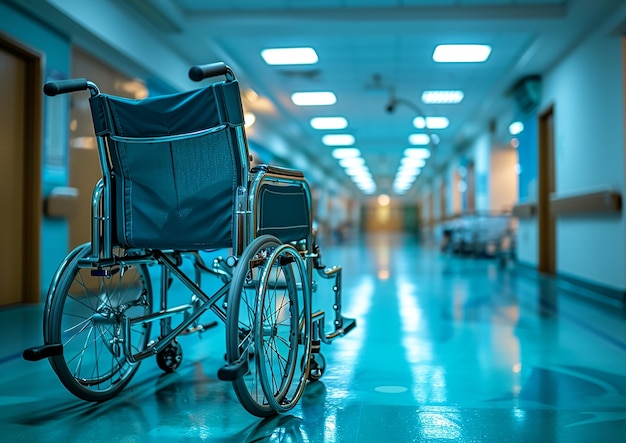 Silla de ruedas en la habitación del hospital