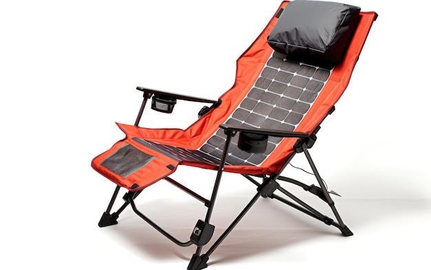 Foto silla solar plegable para acampar confort en una superficie blanca o clara png fondo transparente