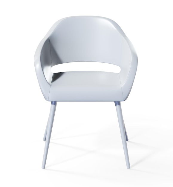 Foto silla con tapa blanca y patas de madera render 3d