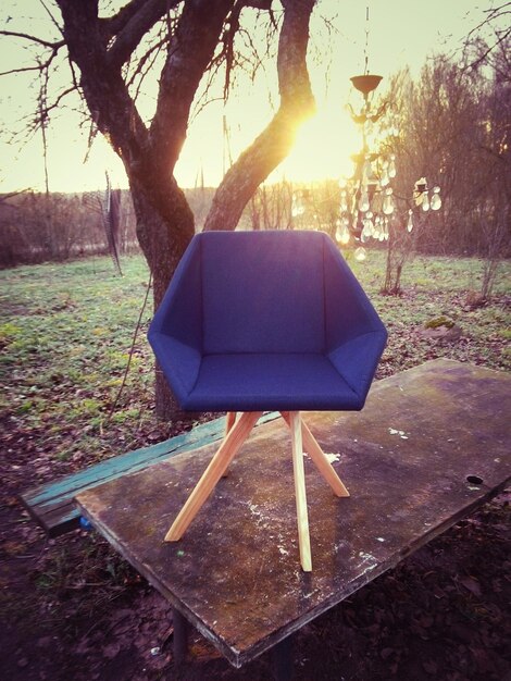 Silla vacía en el paisaje