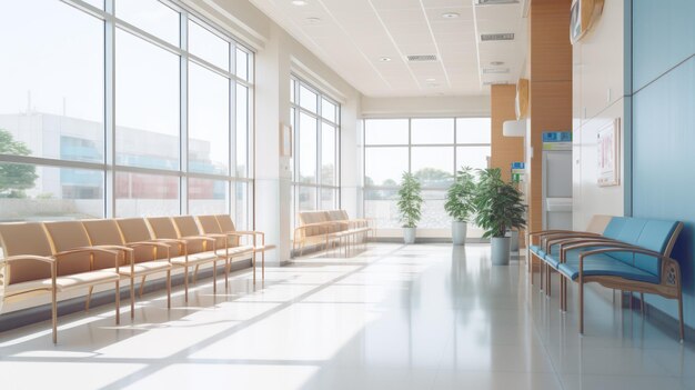 Silla vacía en la sala de espera del hospital