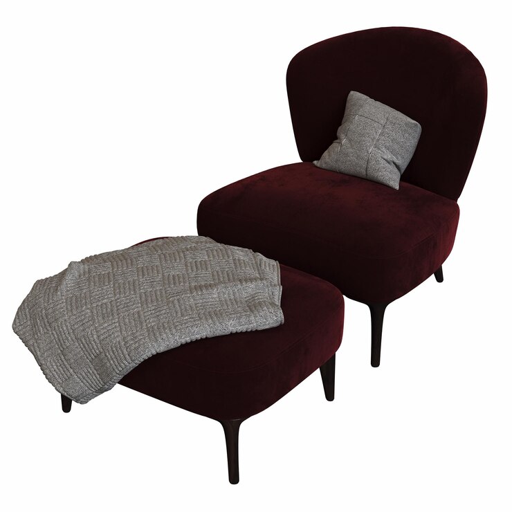 Foto sillón aislado en fondo blanco muebles interiores ilustración 3d cg render