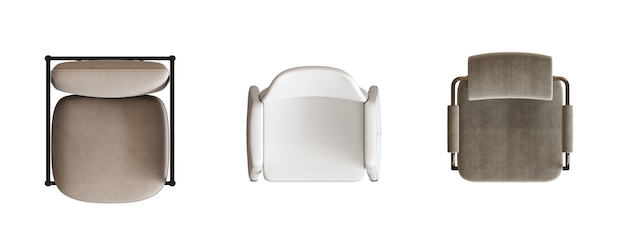 Foto sillón aislado en fondo blanco muebles interiores ilustración 3d cg render
