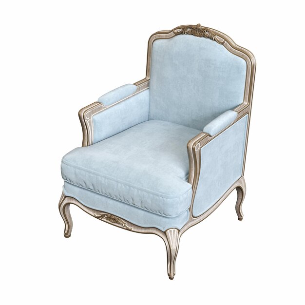 sillón aislado en fondo blanco muebles interiores ilustración 3D cg render