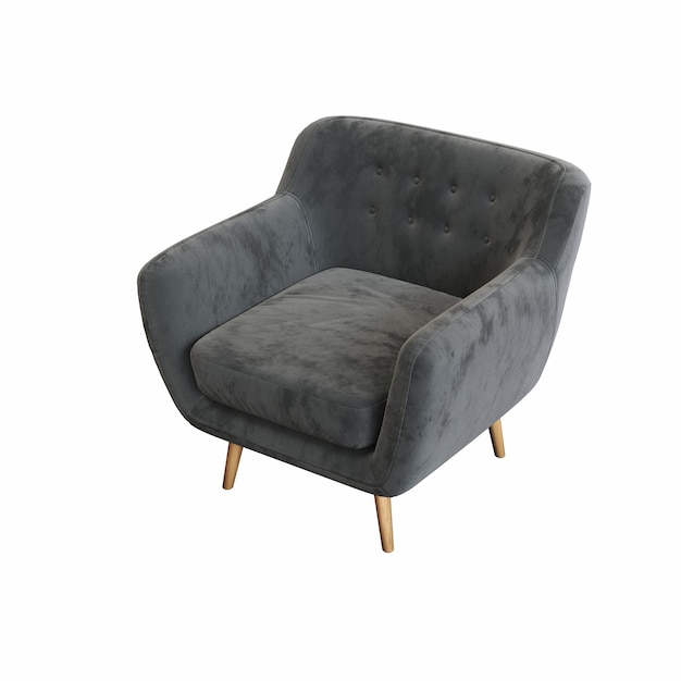 sillón aislado en fondo blanco muebles interiores ilustración 3D cg render