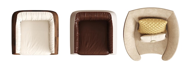 sillón aislado en fondo blanco muebles interiores ilustración 3D cg render