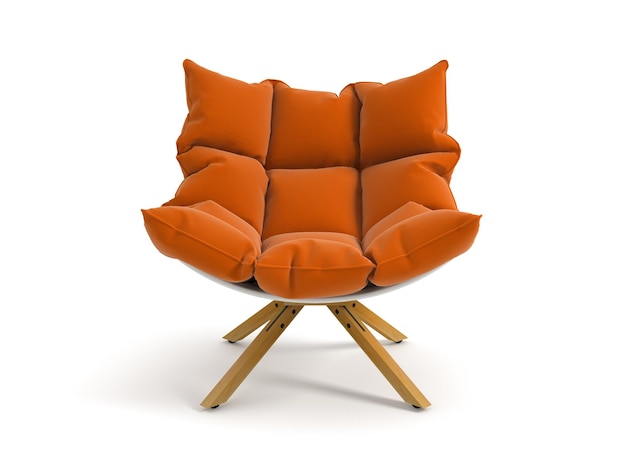 Sillón aislado sobre fondo blanco 3D rendering