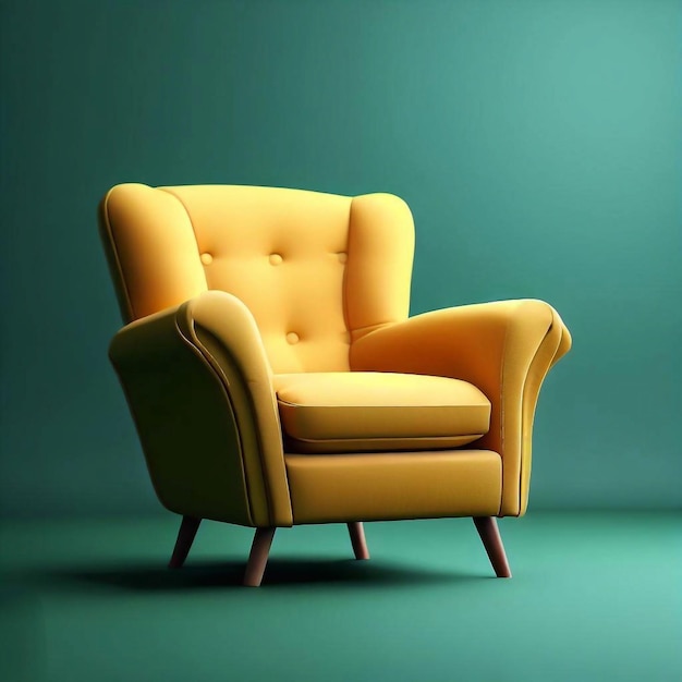 Un sillón amarillo moderno