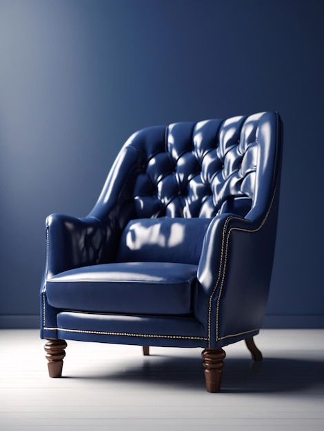 Un sillón azul oscuro