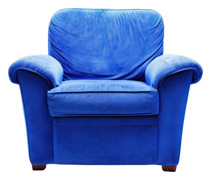 Sillón azul de PNG Muebles antiguos de fondo blanco cómodos