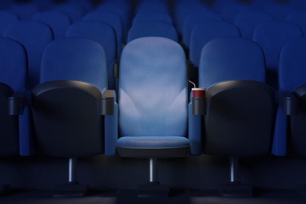 Sillón de cine azul