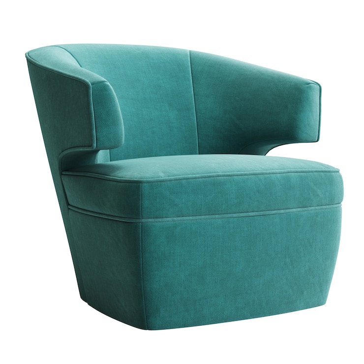 Foto sillón clásico aislado sobre fondo blanco.