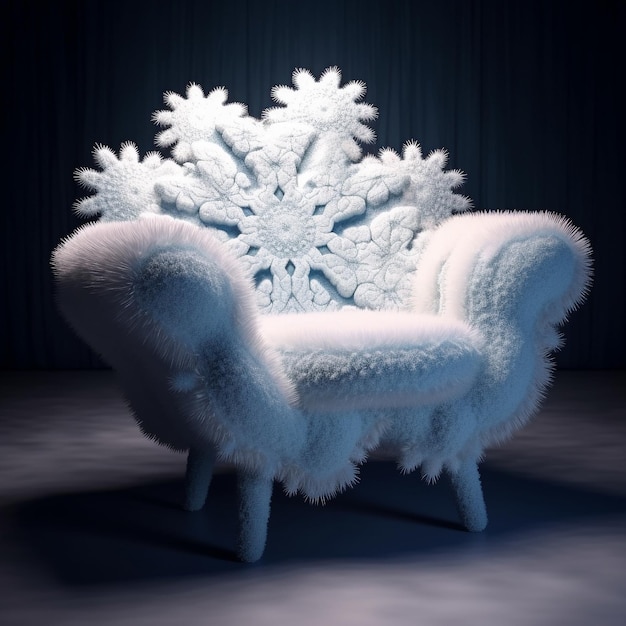 Sillón de copo de nieve Ilustración generativa de Ai