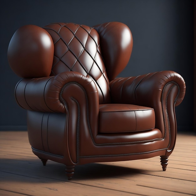 Un sillón de cuero 3d varían render