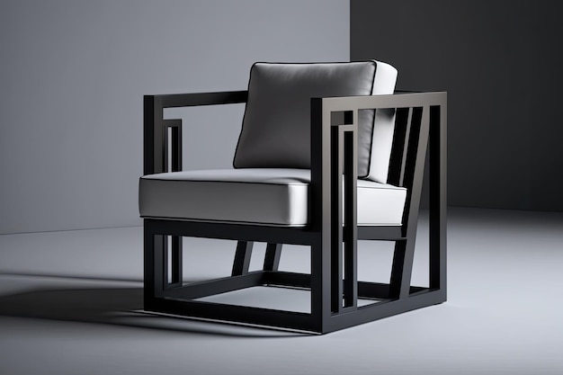 Un sillón elegante y moderno con líneas limpias y un diseño minimalista creado con inteligencia artificial generativa.