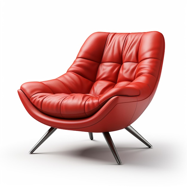 Foto un sillón rojo moderno