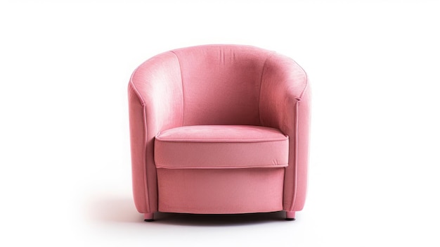 sillón rosa sobre un fondo blanco