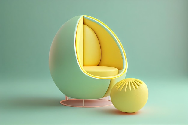 Sillón suave de diseño elegante ilustración limon IA generativa