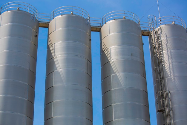 Silos de aço inoxidável na indústria química