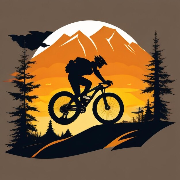 Foto siluet_mountain_bike_downhill_flat_color (en inglés)