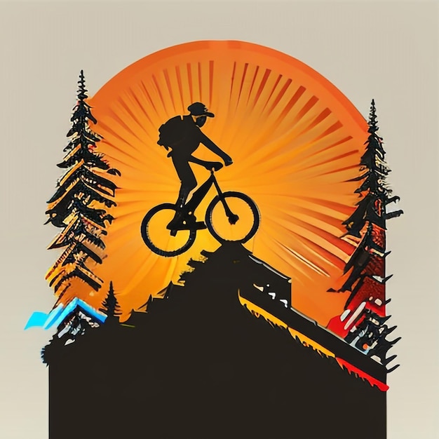 Foto siluet_mountain_bike_downhill_flat_color (en inglés)