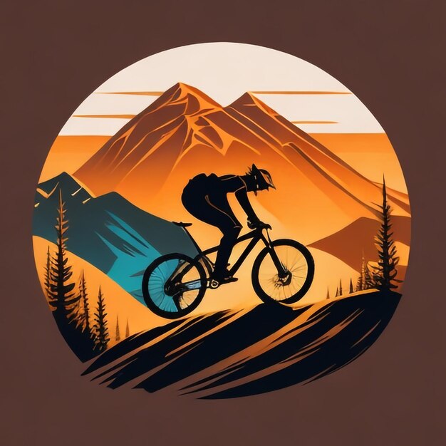 Foto siluet_mountain_bike_downhill_flat_color