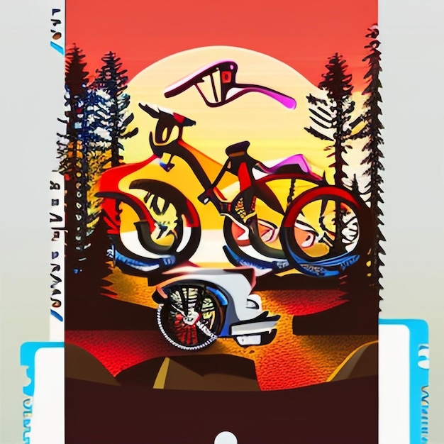 Foto siluet_mountain_bike_downhill_flat_color