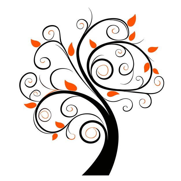 Foto silueta de árbol minimalista en estilo de arte vectorial