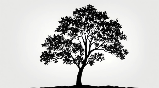 Silueta de árbol negro fondo aislado árbol negro clip art
