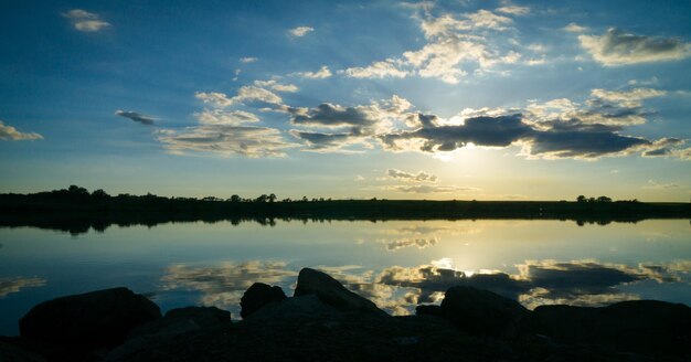 Silueta de árboles al atardecer