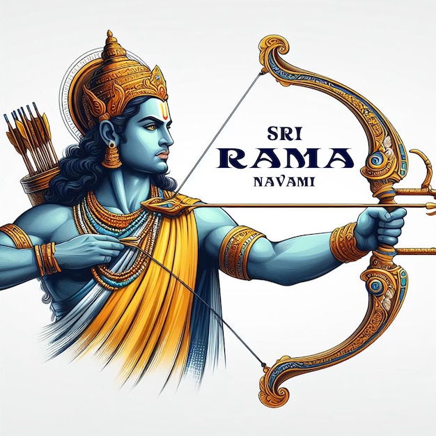 La silueta del arco del héroe Rama Navami