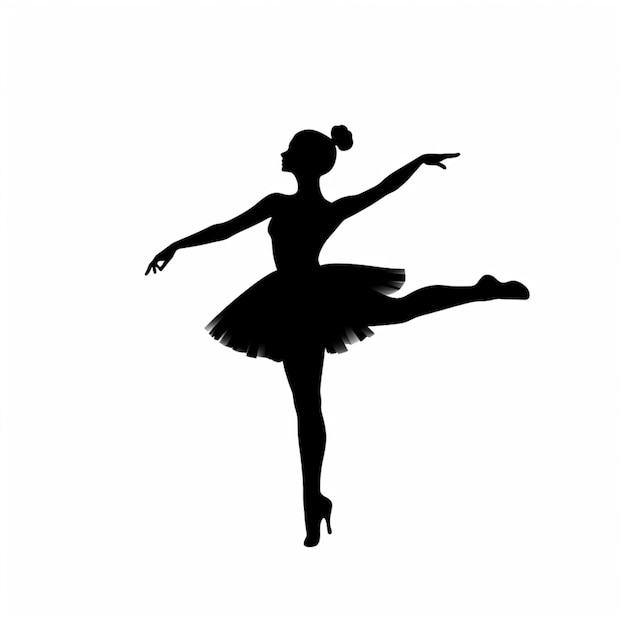 Foto silueta de una bailarina en un tutu y tacones altos generativo ai