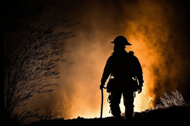 Silueta de bombero Día internacional del bombero.