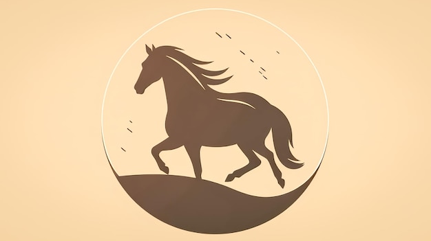 Foto silueta de caballo para logotipo diseño plano generativo ai