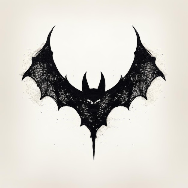 Silueta de cabeza de murciélago abstracto de diseño de cartel vintage con estilo gótico punk