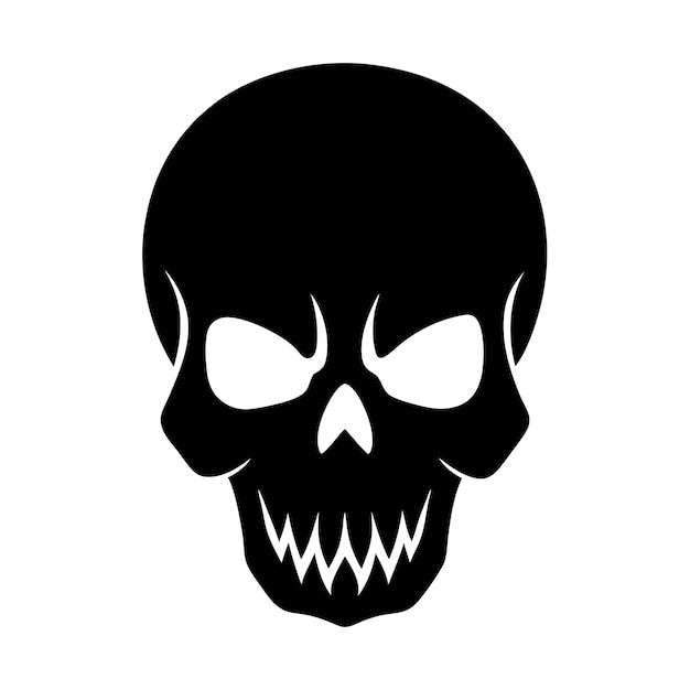 Silueta de calavera de halloween dibujada a mano