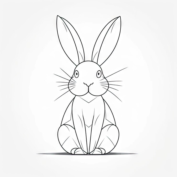 Foto silueta de conejito de pascua minimalista con lindas orejas