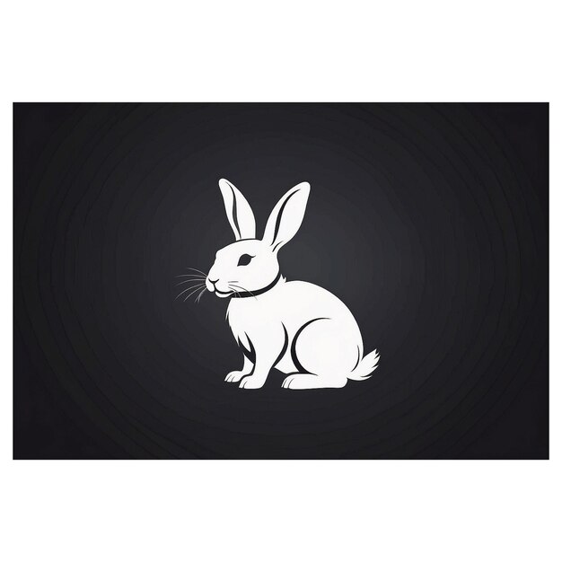 Foto silueta de conejo imagen de diseño de icono del logotipo