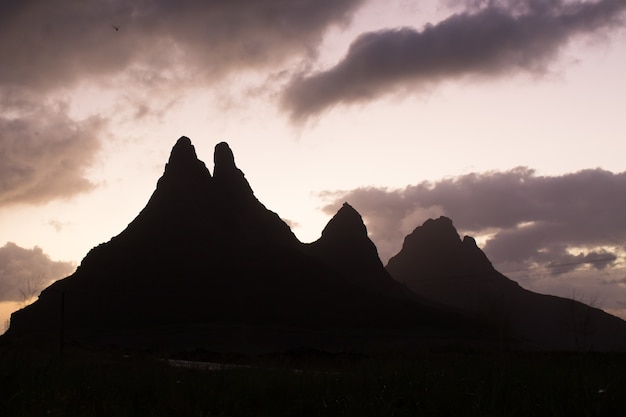 Silueta, de, cordillera