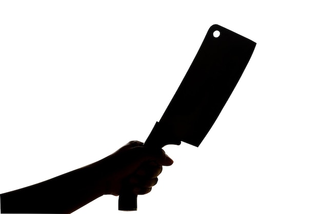 Silueta con un cuchillo en la mano