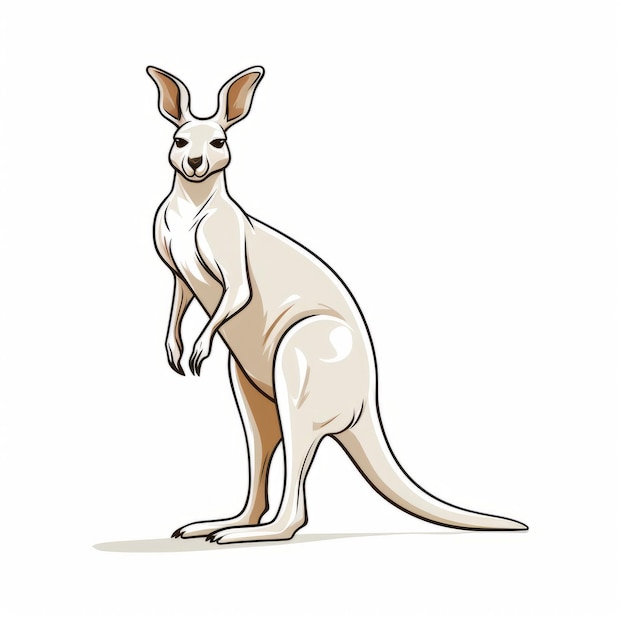 Foto silueta de canguru em fundo branco